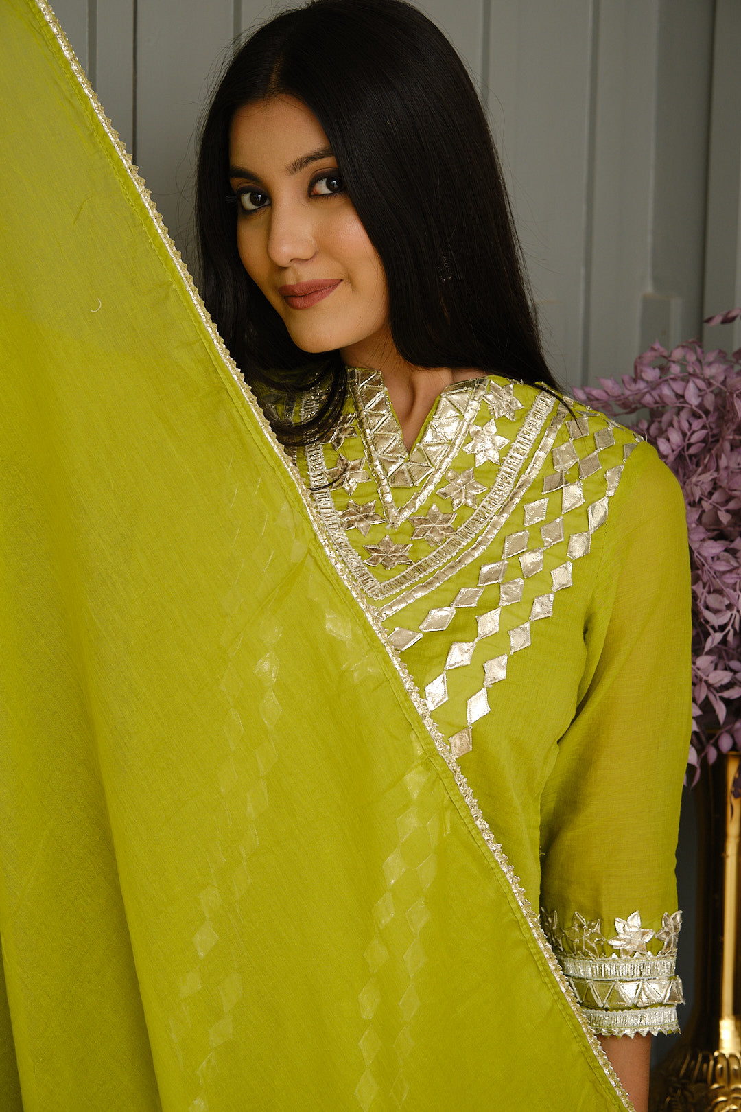 Light Green Cotton Kurta Set