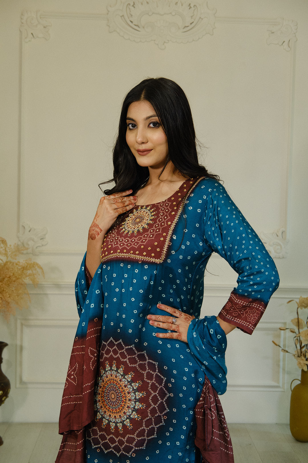 Blue Pure Muslin Kurta Set