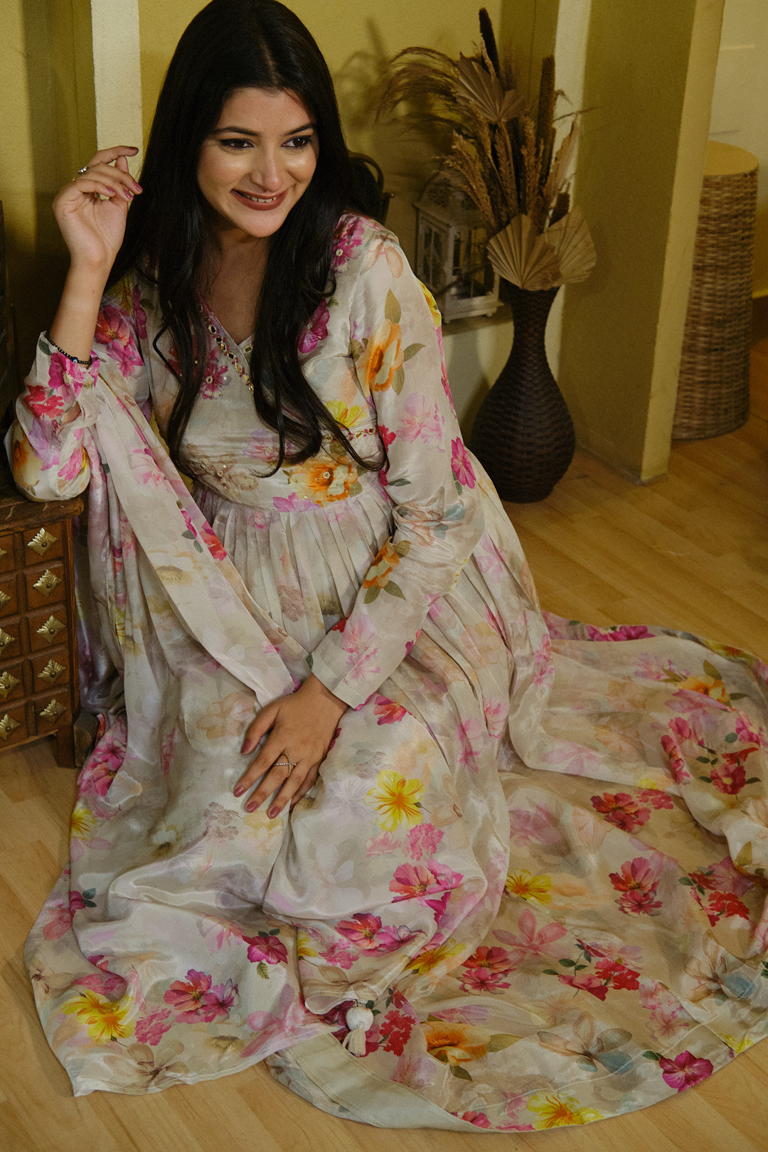 Floral Anarkali Kurta Set