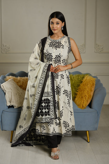 Cotton Sleeveless Kurta Set