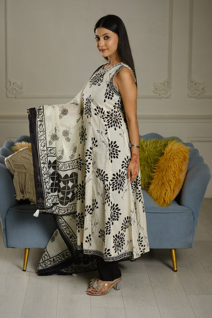 Cotton Sleeveless Kurta Set