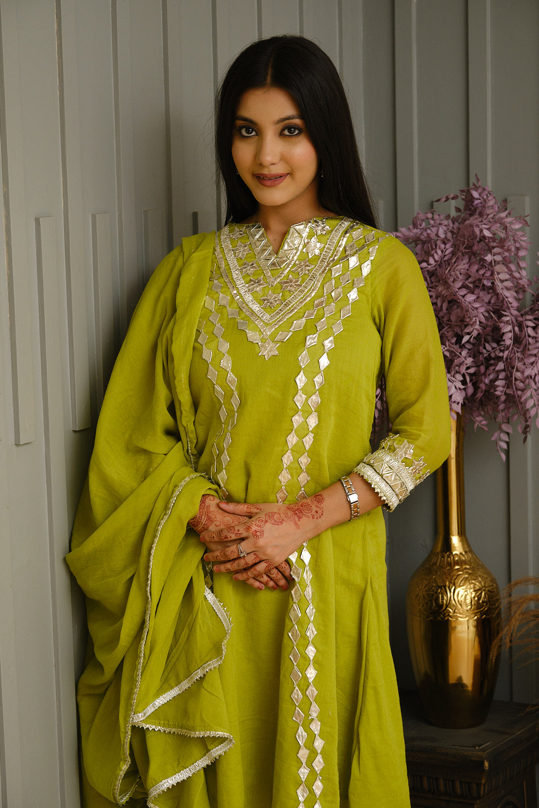 Light Green Cotton Kurta Set