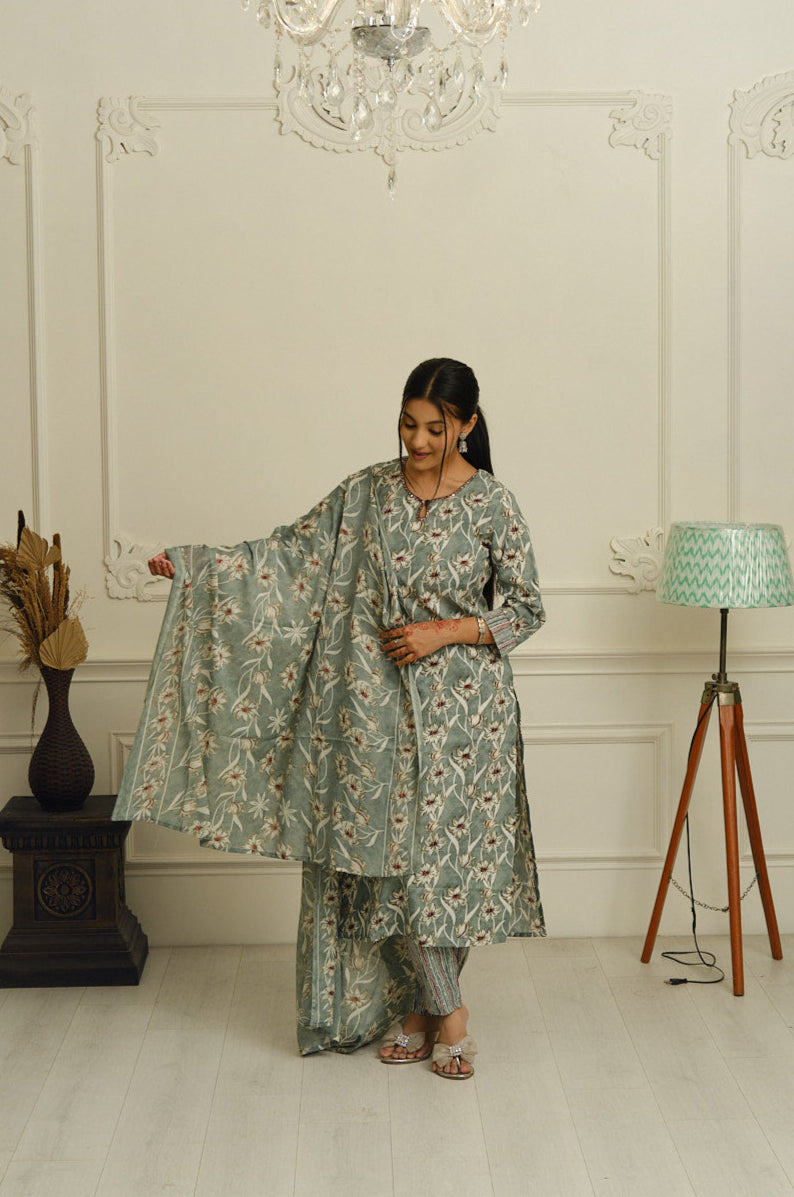 Cotton Printed Kurta Set