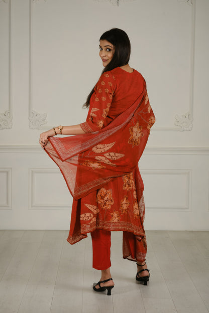 Cheese Cotton V- Neck Kurta Set