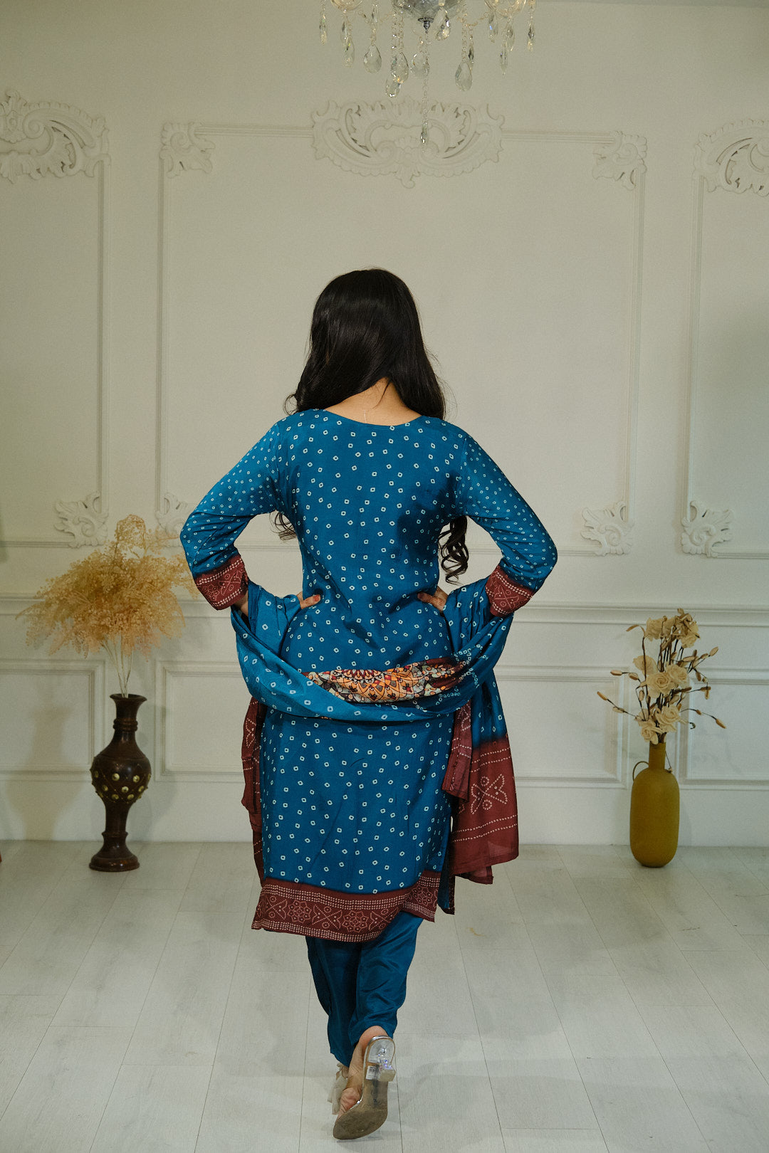 Blue Pure Muslin Kurta Set
