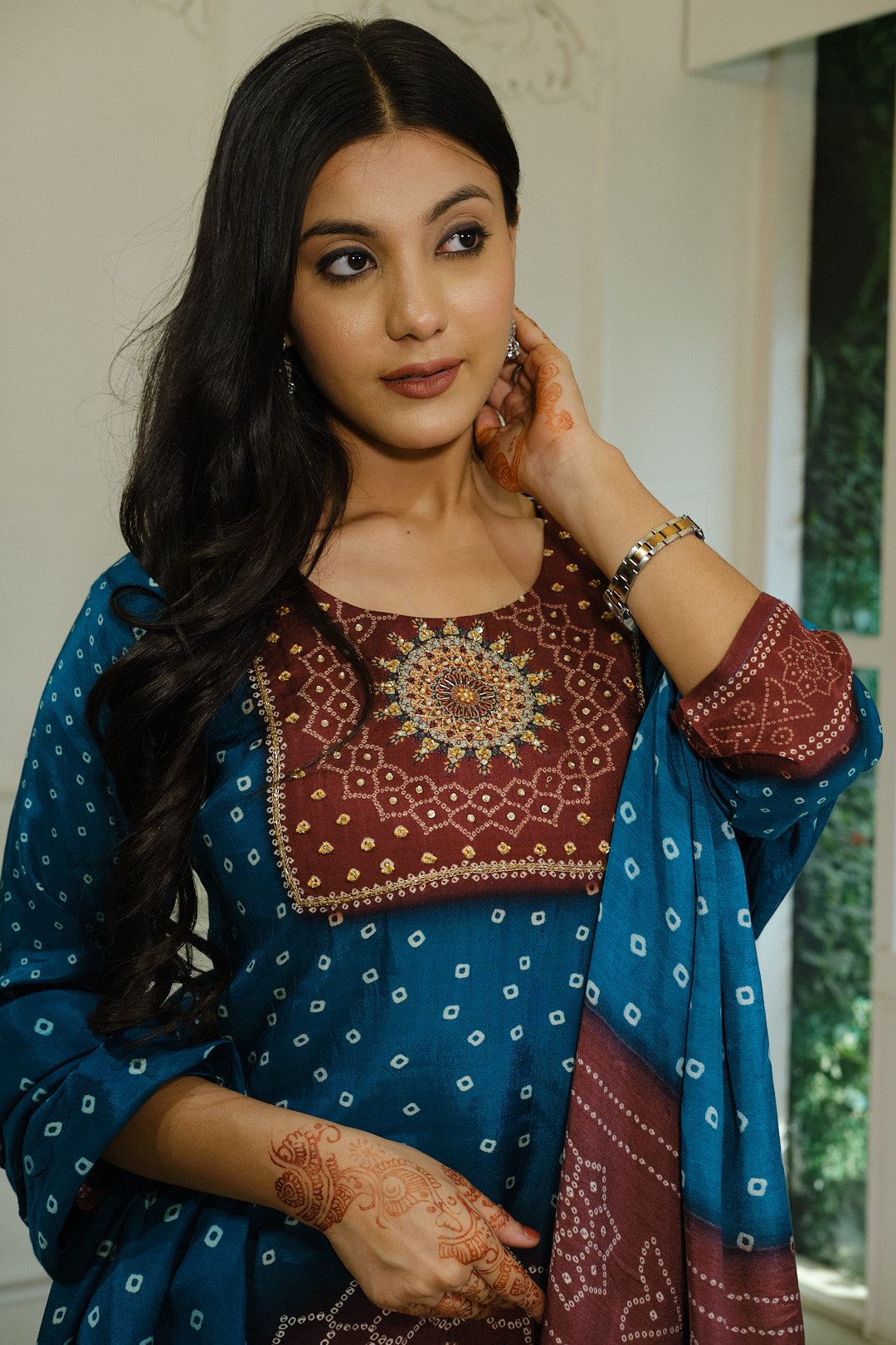 Blue Pure Muslin Kurta Set