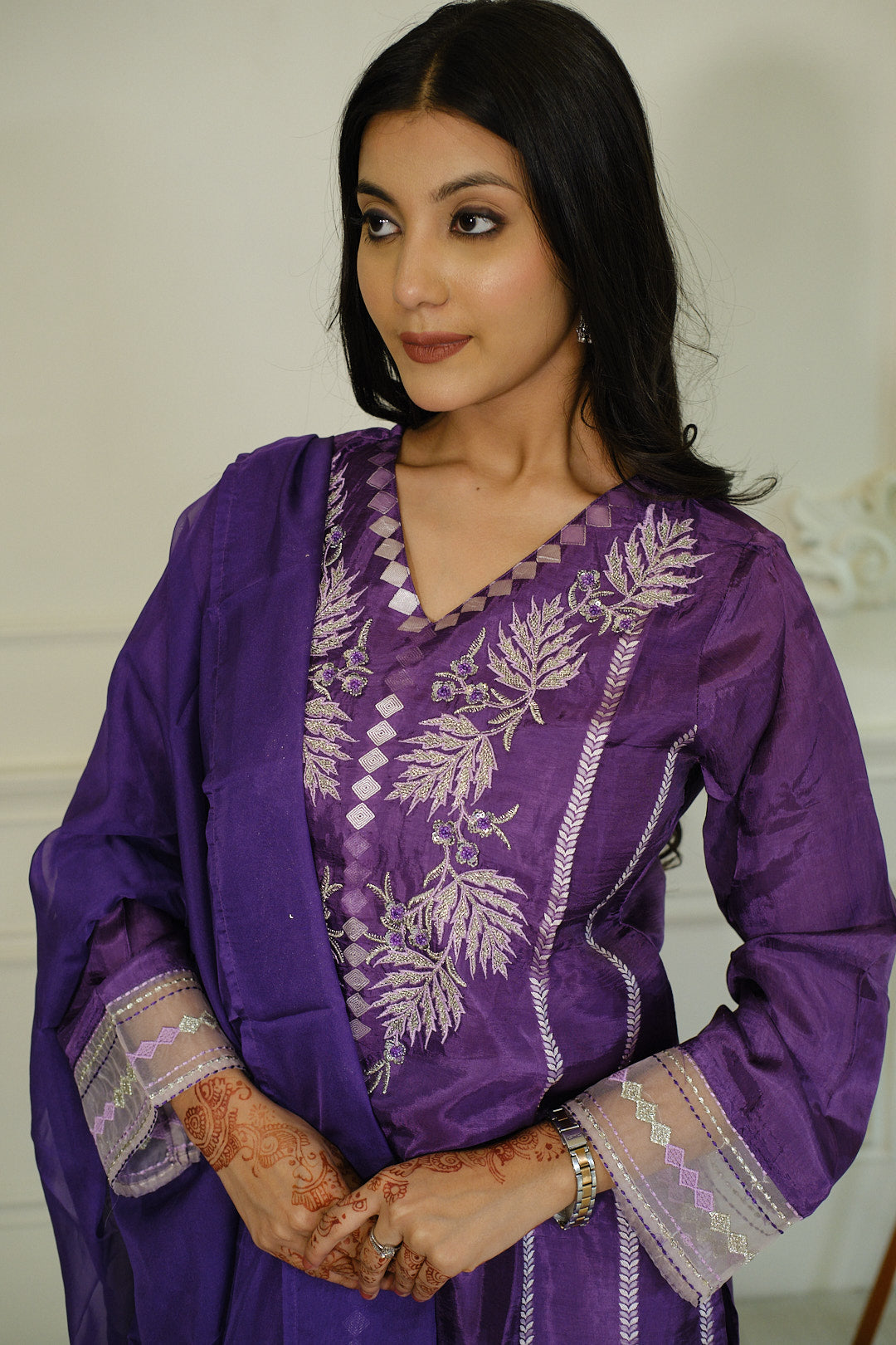 Purple Silk Kurta Set