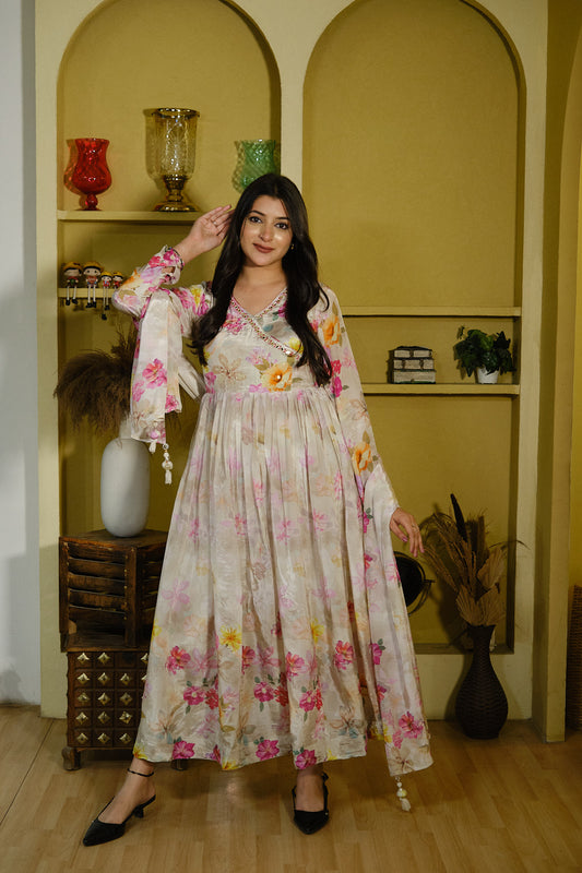 Floral Anarkali Kurta Set